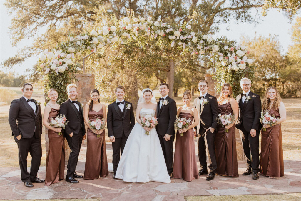 Modern wedding party look aligned with 2025 wedding trends