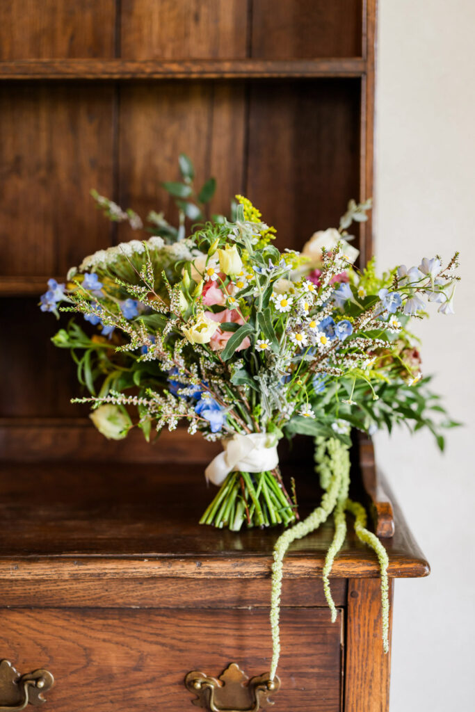 Wedding bouquet with wildflowers