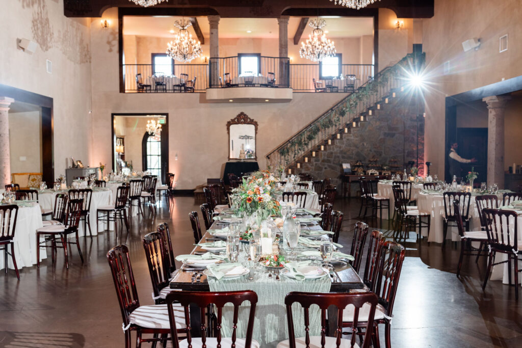 The Great Hall reception layout at Ma Maison wedding venue