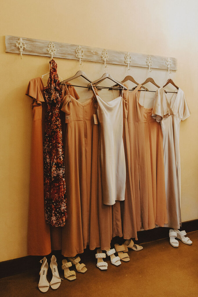 autumn colored dresses at Ma Maison wedding venue