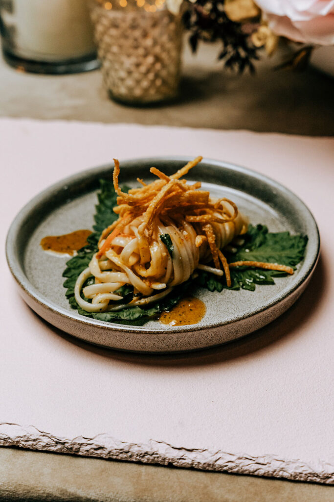 Elegant Plated Pasta Dish at Ma Maison, an Austin wedding venue