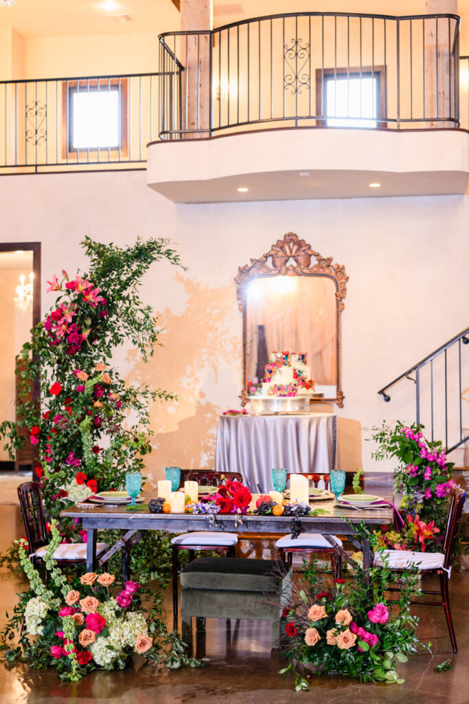 Romantic indoor floral design for intimate weddings