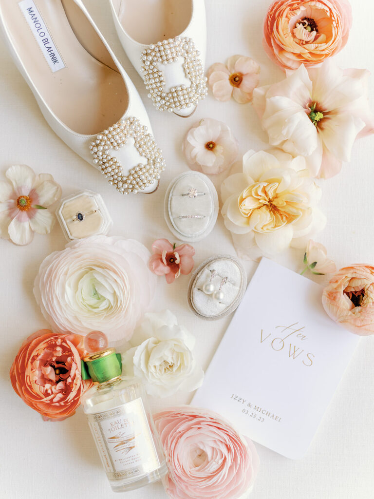 florals and shoes for spring wedding
