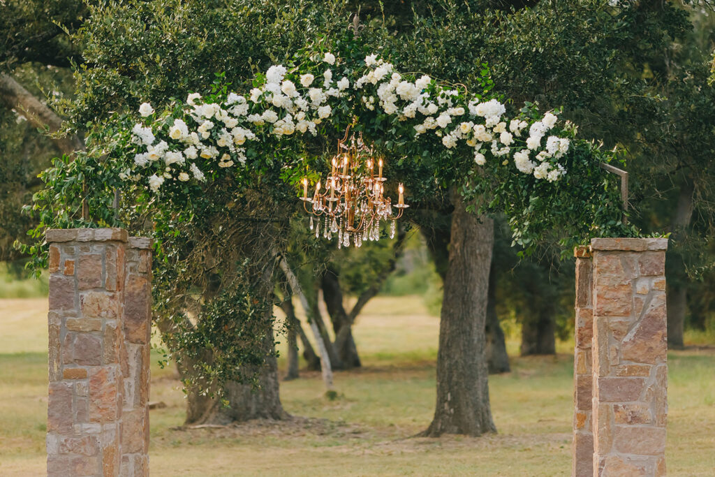 floral arch at Ma Maison wedding venue