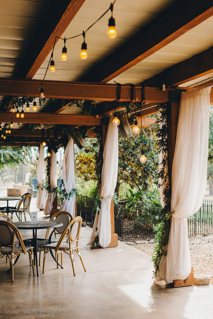 covered reception area at Ma Maison wedding venue in Austin