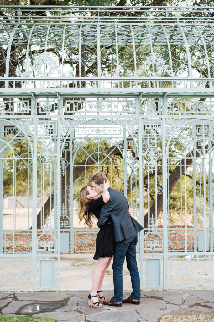 Couple embracing after a quiet proposal 