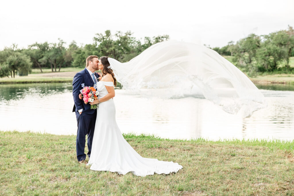  Bright and airy lake view wedding
