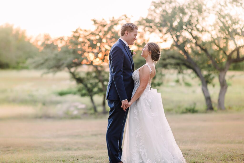 bride and groom on their wedding in Dripping Springs Texas
