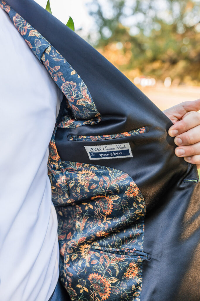 Custom suit jacket detail as inspiration