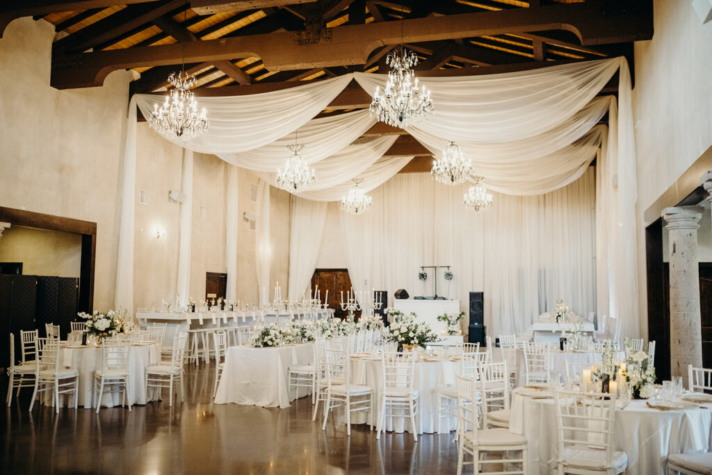 Elegant wedding decor at Ma Maison, the best luxury wedding venue, average wedding budget in Austin TX $50,000