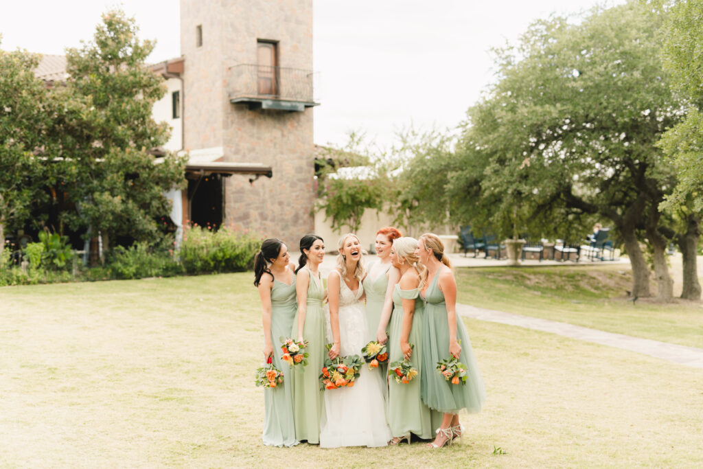 Bridal party at Ma Maison, a wedding venue in Dripping Springs, Texas